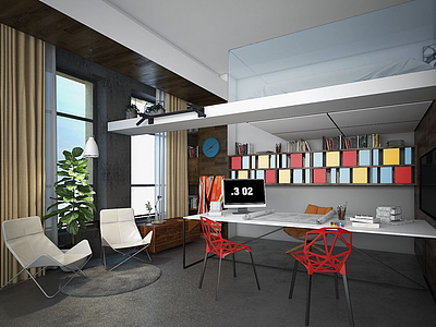 3d办公室休息室模型