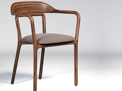 3d现代实木单椅9_AR模型
