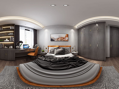 现代卧室全景模型3d模型
