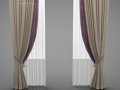3d窗帘模型