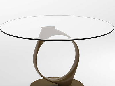 3d现代设计感艺术玻璃桌茶几模型