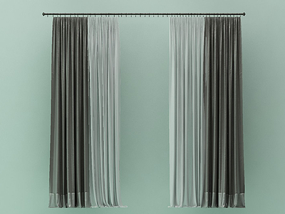 3d窗帘纱帘模型