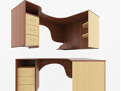 3d现代办公桌模型