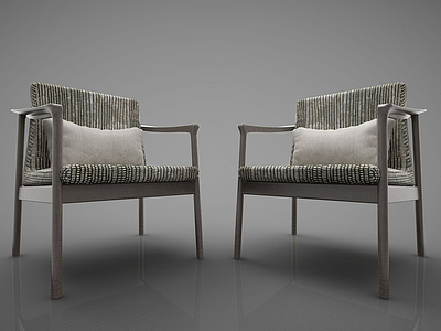 新中式风格单椅模型3d模型
