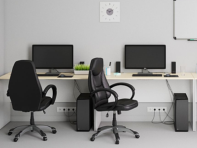 现代办公桌椅组合模型3d模型