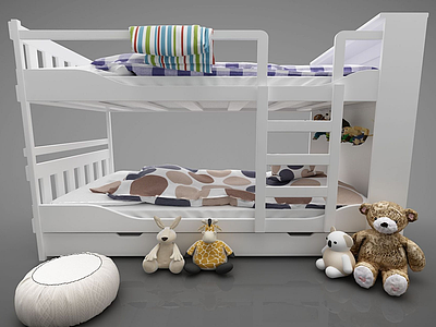 儿童房高低床模型3d模型