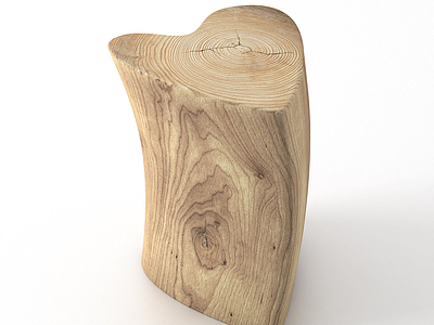 树轮木凳模型3d模型