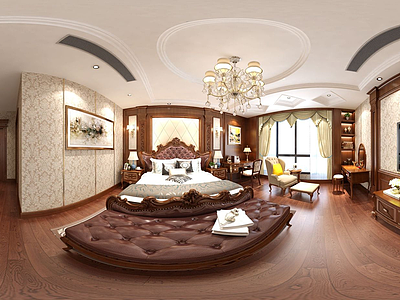 3d欧式风格的卧室模型