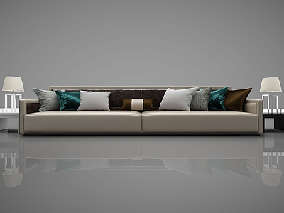 现代多人沙发组合模型