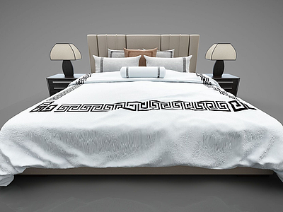 新中式风格床模型
