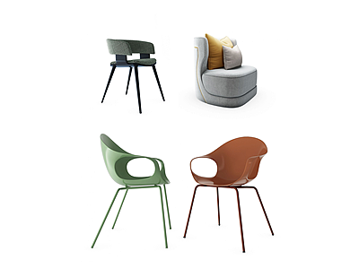 现代椅子沙发组合模型3d模型