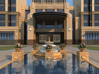 欧式喷泉3d模型