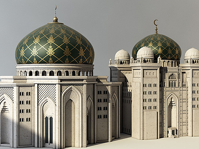 国外伊斯兰建筑外观模型3d模型
