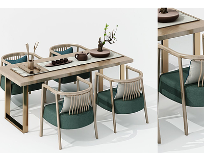 北欧茶桌椅组合模型
