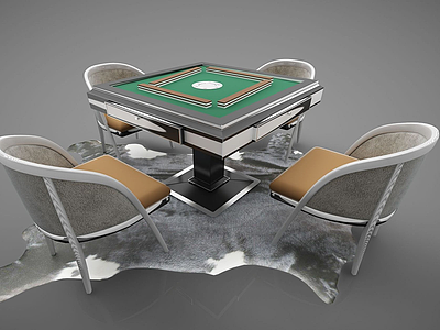 3d现代风格麻将桌模型