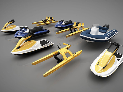 创意小船组合模型3d模型