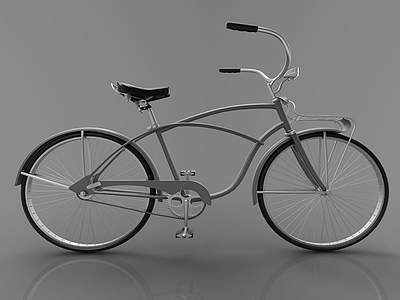 3d复古风小单车自行车模型
