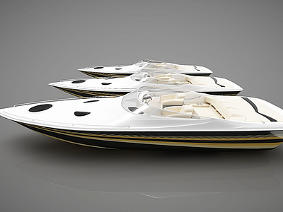 现代小船组合3d模型