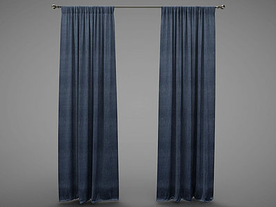 3d现代窗帘纱帘模型