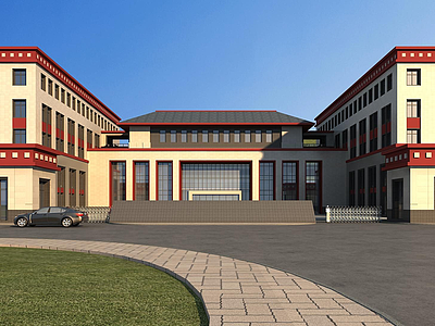 藏族学校规划模型3d模型