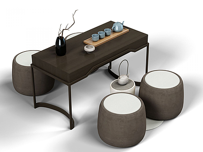 现代茶桌模型3d模型