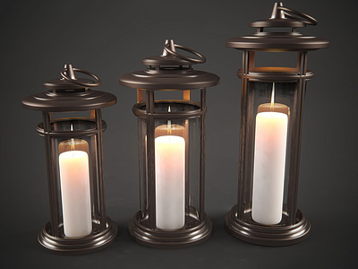 现代蜡烛装饰灯模型