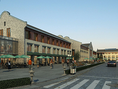 中式商业街道模型3d模型