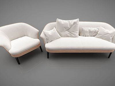 现代风格沙发组合模型