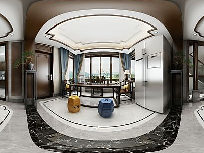 新中式风格餐厨空间模型3d模型