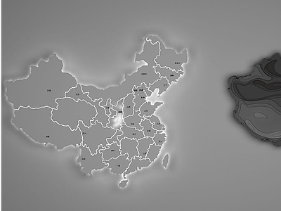 中国地图地图挂件模型