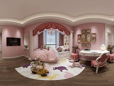 3d美式儿童卧室模型