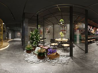 3d现代风格餐饮空间模型
