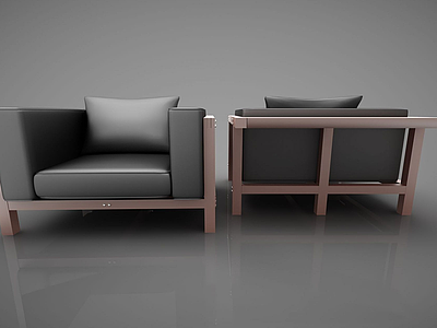 3d现代创意皮革沙发模型