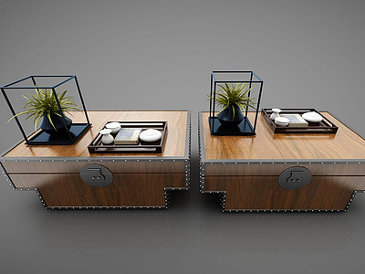 3d创意复古茶桌模型