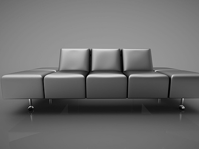 休闲皮质沙发模型3d模型