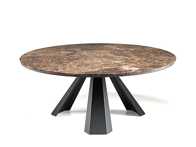 石面圆桌模型3d模型