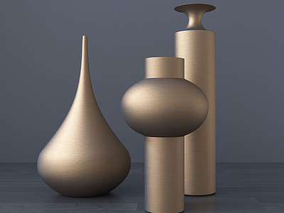 现代轻奢艺术花瓶摆件3d模型
