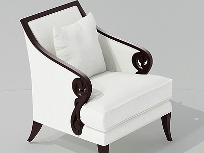 白色休闲椅子3d模型