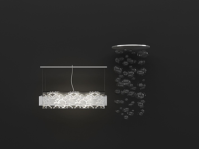 玻璃创意吊灯3d模型