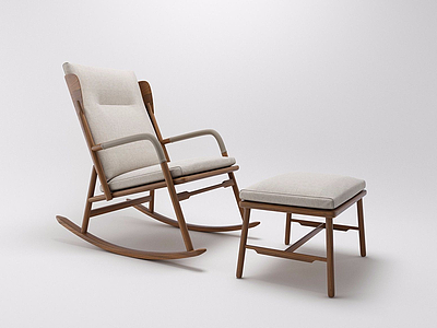 3d现代休闲椅摇椅模型