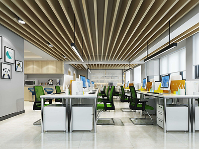 现代办公室模型3d模型