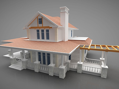 现代别墅风格3d模型