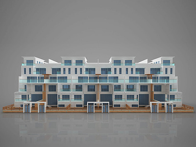 现代大型房屋建筑模型3d模型