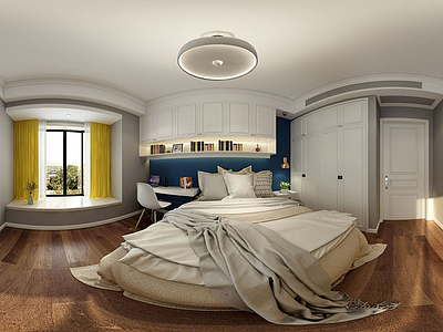 3d美式风格卧室模型
