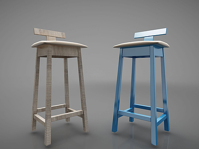 新中式风格吧椅模型3d模型