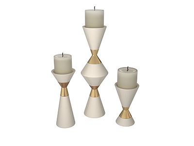 3d蜡烛台摆件组合模型
