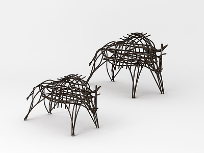 3d创意铁艺椅子模型