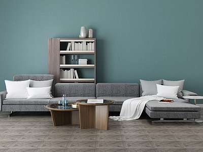 3d家具饰品组合沙发茶几模型