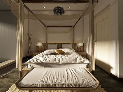 3d民宿卧室模型