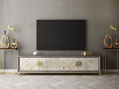 家具饰品组合电视柜模型